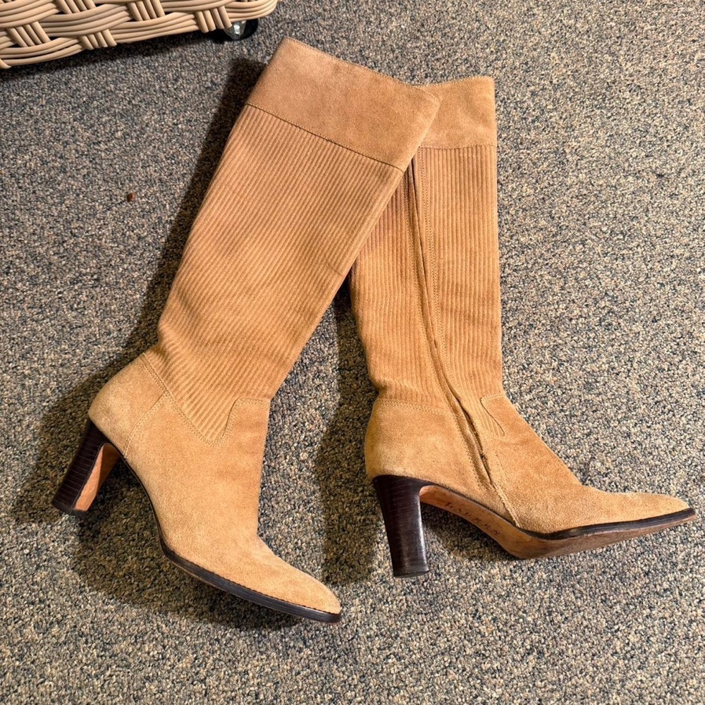 Ralph Lauren Tan Knee-High Women's Boots